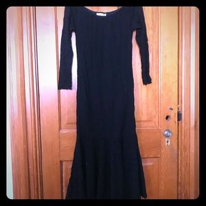 Vintage Black lace off the shoulder dress